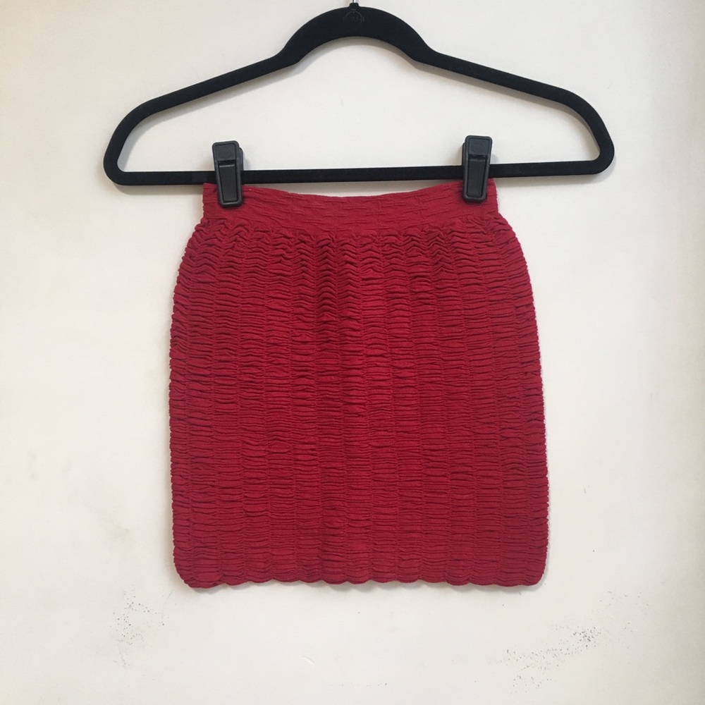 NWT Forever 21 Red Ruched Mini Skirt